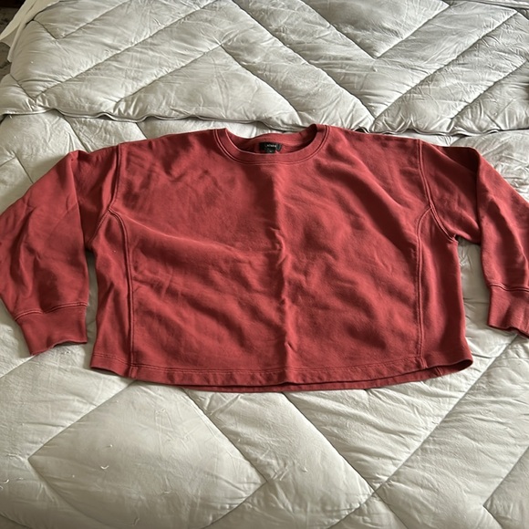 J.Crew University Terry Drawstring Shorts & Cropped Sweatshirt matching set red - Picture 8 of 15